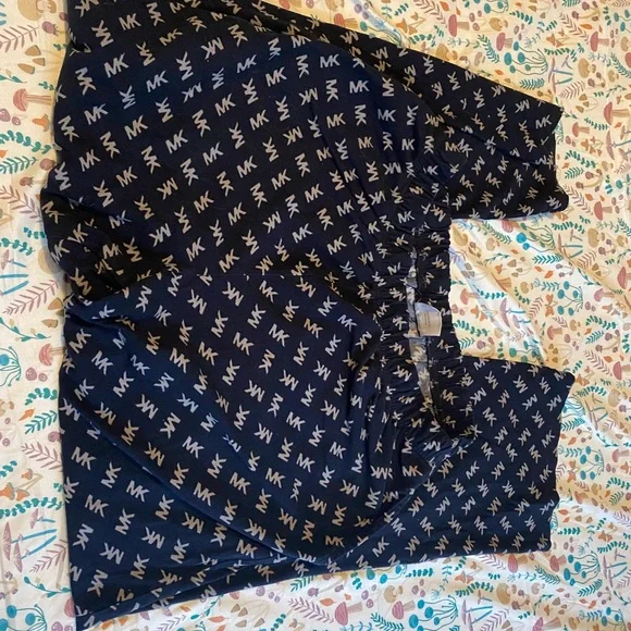 Michael Kors Navy Blue and Grey Logo Pajama Pants - Picture 3 of 3